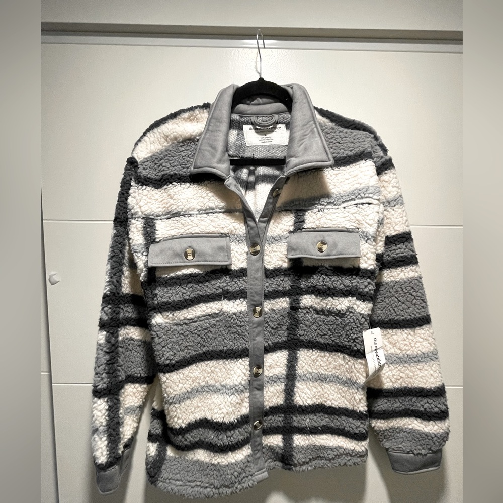 Striped Sweatshirt Project Shacket - L